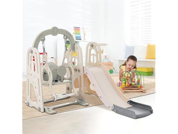 SPOFLYINN 3 in 1 Toddler and Swing Set