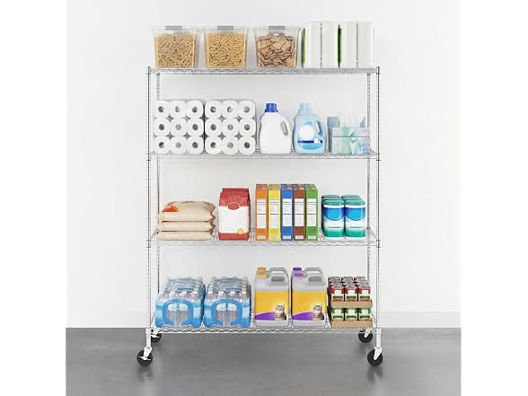 SafeRacks NSF 4-Tier Steel Wire Rack w/Wheels (18"x60"x72")