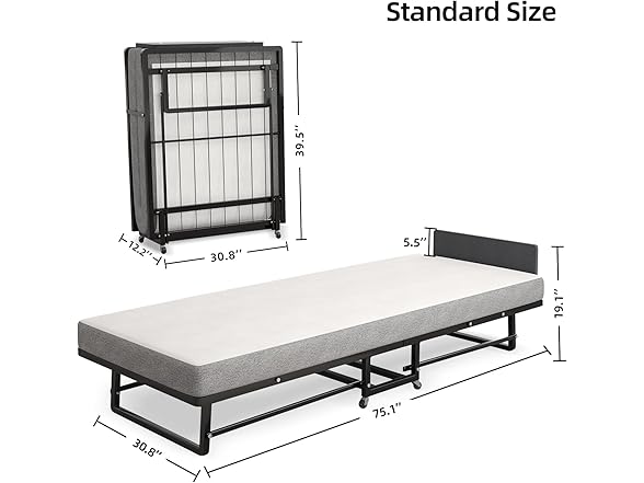 IRCPEN Folding Bed with Mattress