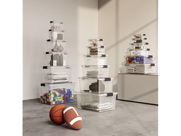 Superio Clear Storage Box 49 Quart 10 Pack