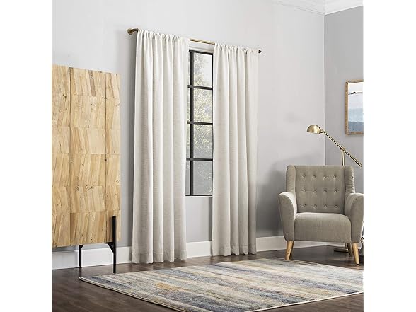 Wallis Linen Blend Ivory Curtain 52 x96"