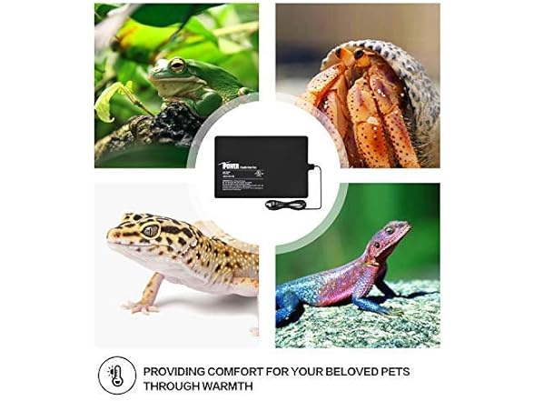 iPower 8 by 12-Inch Reptile Heat Mat Under Tank