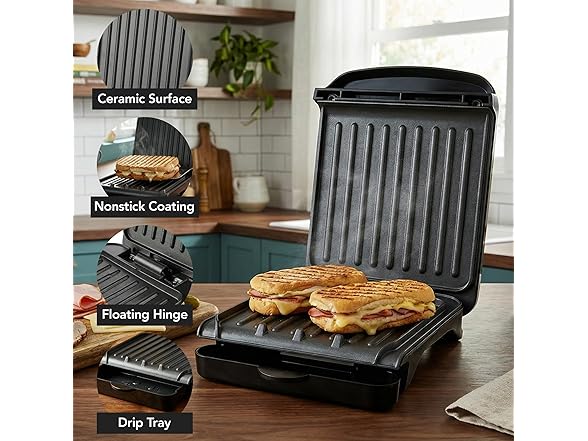 OVENTE 2-Serving Electric Indoor Grill & Panini Press 