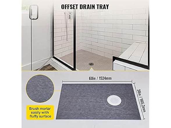 Shower Curb Kit 38\" x 60\" Watertight Shower