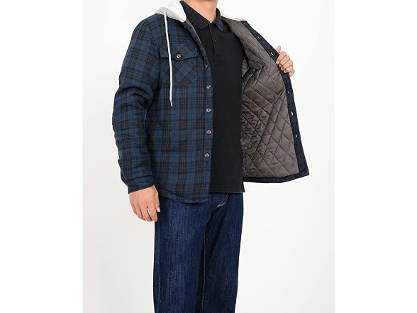 Zenthace Men (L) Quilted Flannel Shirt Jacket Coat