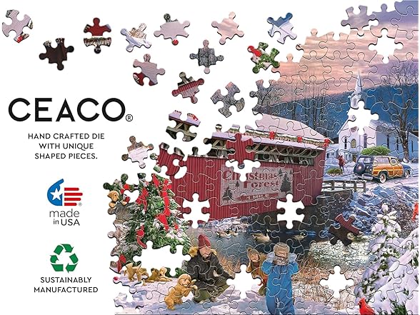 Classic Christmas Red Barn 1000Pc Puzzle