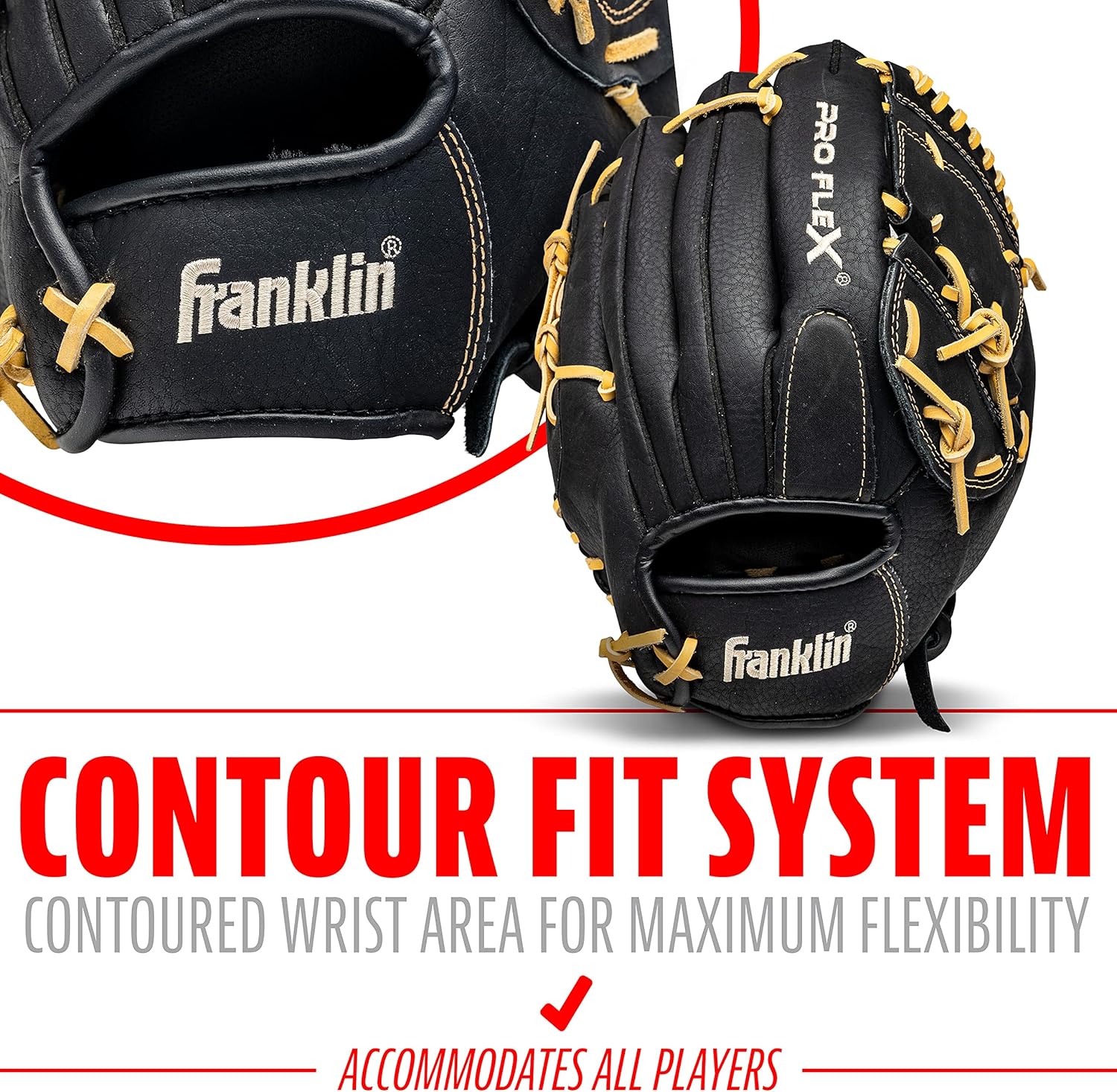 Franklin Sports Baseball Glove - Proflex Adult Baseball + Softball Glove - Gallery 16
