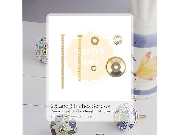 Rasiya Art Cabinet Knobs Red Gold 12pk