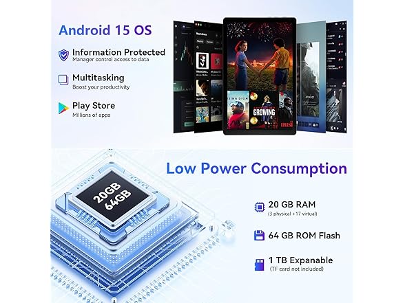 Evermyth KT1001 Android 15 GO 10.1" Tablet