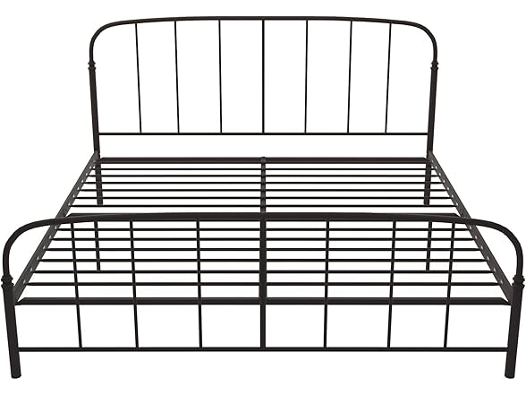 DHP Lafayette Metal Platform King Bed with Rustic Style