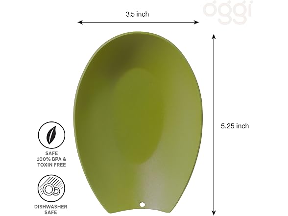 Oggi Spooner Stainless Steel Spoon Rest Olive