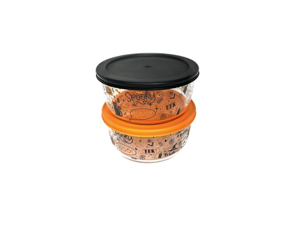 Halloween Glass Food Storage Set 4-Piece