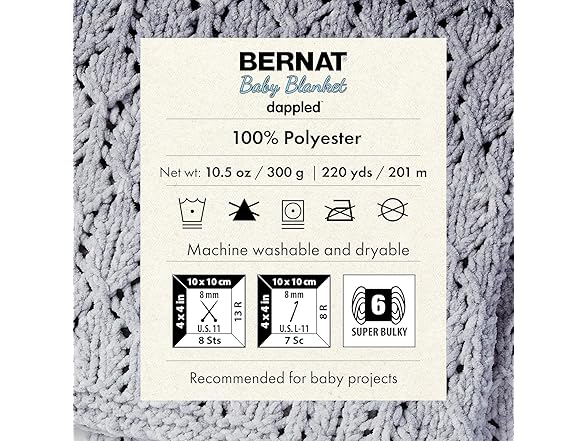 Bernat Baby Blanket Dappled Charcoal Yarn