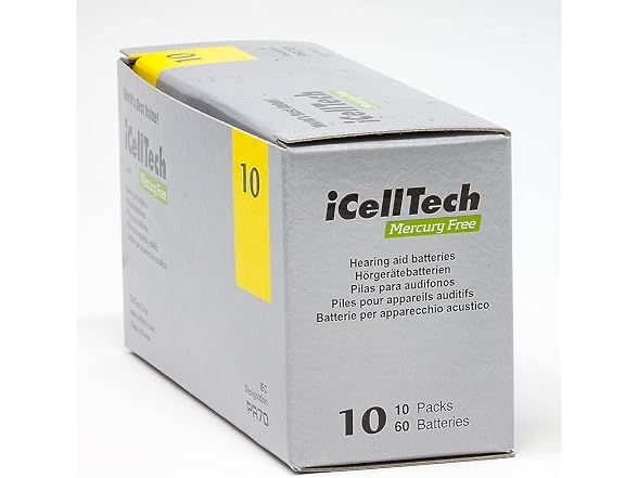 60 iCellTech Hearing Aid Batteries Size 10