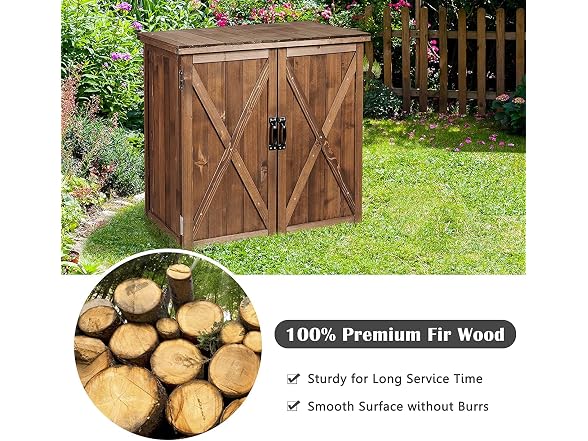 GRAFFY Garden Wooden Storage Shed