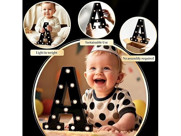 Light Up Black Alphabet Marquee Letters  - Gallery 4
