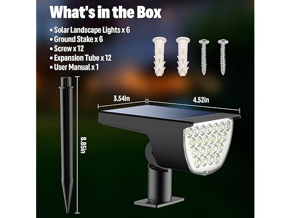 GKGG Waterproof Outdoor Solar Lights