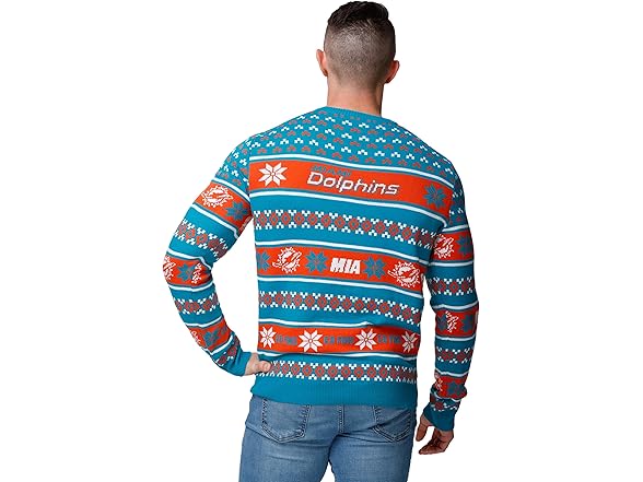 MIAMI DOLPHINS Big Logo Ugly Sweater (M)