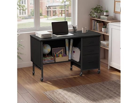 Rolling Teacher Desk with File Drawer