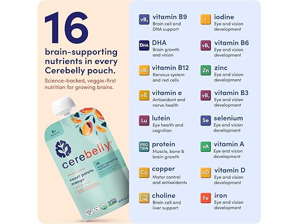 Cerebelly Sweet Potato Mango, 6pk