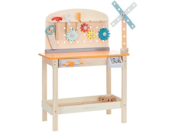 Amazon Basics Wooden Play Toy Tool Set