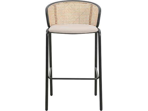Leisuremod Ervilla Bar Stool w/Black Steel