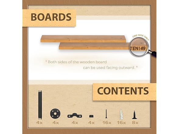 TEN49 Wood Shelves 36in Walnut 2-Pack