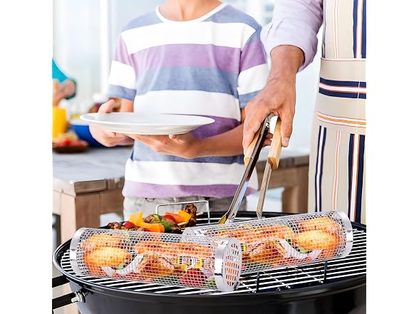 GRUNEN WOLKEN Rolling Grill Baskets 2Pk