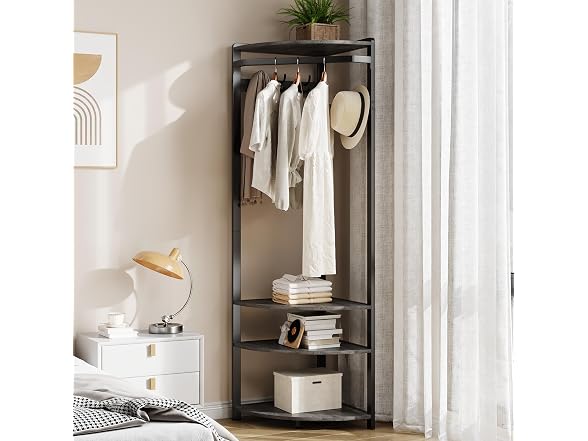 MOVECOM Coat Rack with Shoe Storage,Grey
