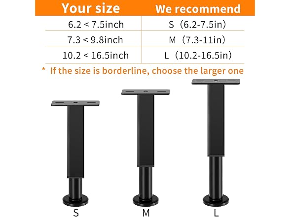 NESAPTO 4-Pack Metal Bed Risers 7-11in