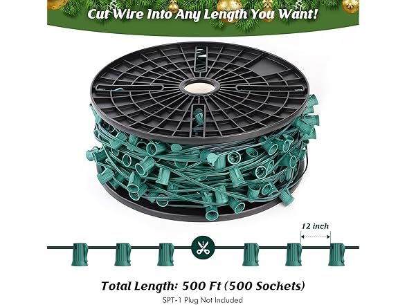 Brightever Commercial 500 FT C9 Christmas LED Lights String Outdoor
