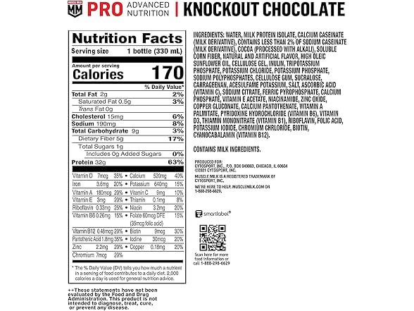 12Pk Muscle Milk Pro Series Protein Shake, Chocolate