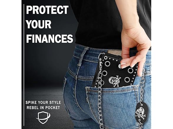 Girinme Skull Gothic Chain Wallet