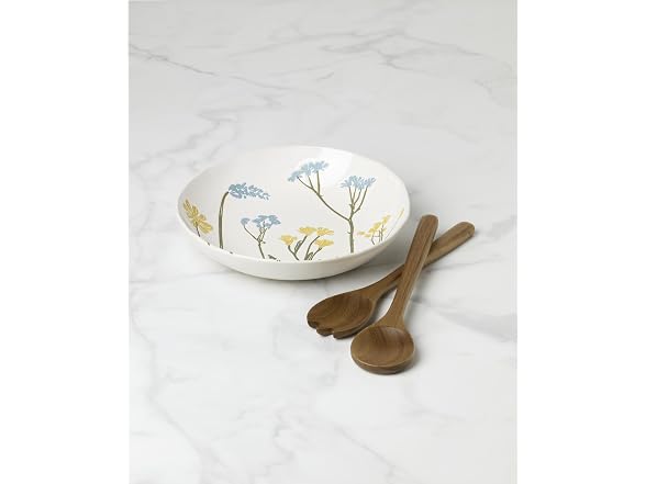 Lenox Wildflowers Salad Bowl w/ Servers 3pc