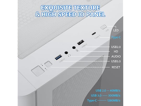 darkFlash ATX Mid-Tower PC Case, White