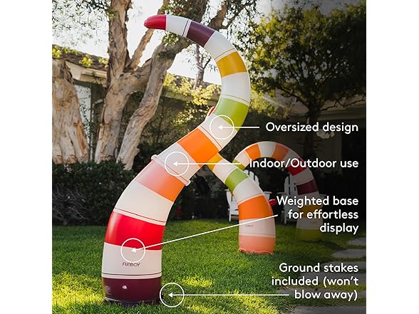 FUNBOY Giant Inflatable Light-Up Yard Snake