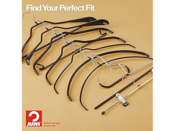 MAWA Non-Slip Space-Saving Hanger 4Pk