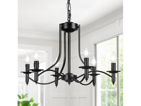 Brightever 6-Light Black Farmhouse Chandelier