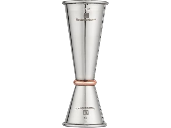 Restaurantware 1 oz Copper Stainless Steel Jigger, 2 Pack