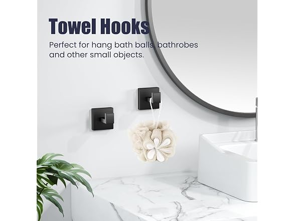 7 Pc Matte Black Bathroom Hardware Set