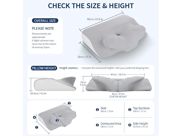 LeMotech Dual-Sided Cervical Neck Pillow