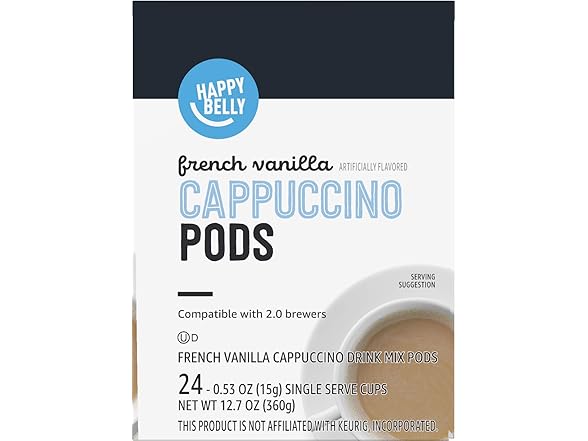 24CT Happy Belly Cappuccino Coffee Pods Light Roast