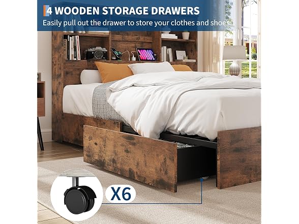 GarveeHome King Size Bed Frame