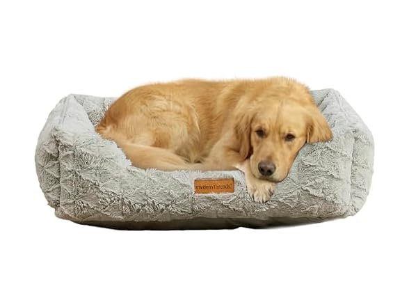 Modern Threads Ultra Soft Plush Pet Bed, Grey