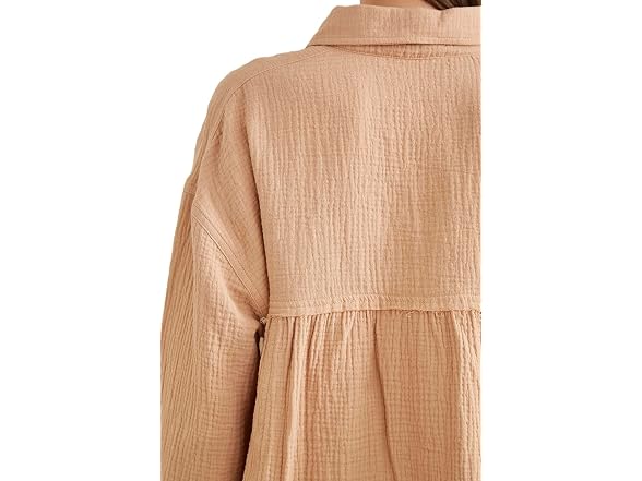 Forever 21 (M) Seersucker Raw-Cut Shirt