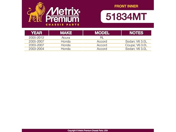 Metrix Premium Chassis Parts - Front
