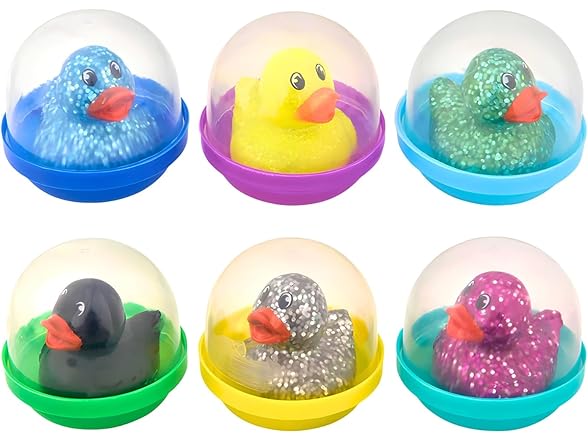1.5" Rubber Glitter Duckling in 2" Capsule 250ct