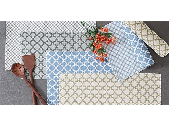 DII Fridge & Shelf Liner 12x20, Gray Lattice, 2 Piece
