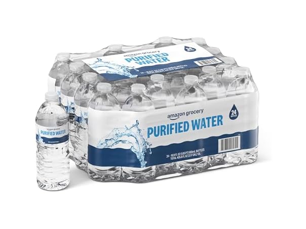 $4.99, Was $6.45, 22% Off! Amazon Grocery, Purified Water, 16.9 Fl dealfomo