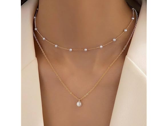 Matripop Gold Pearl Necklace 14K Gold Plated